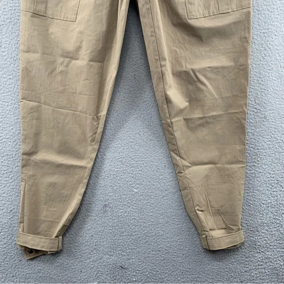 Gentle-Herd Pants NWOT Khaki Beige Pleated Tapered Stretch Cargo Ankle Strap S - Picture 8 of 12